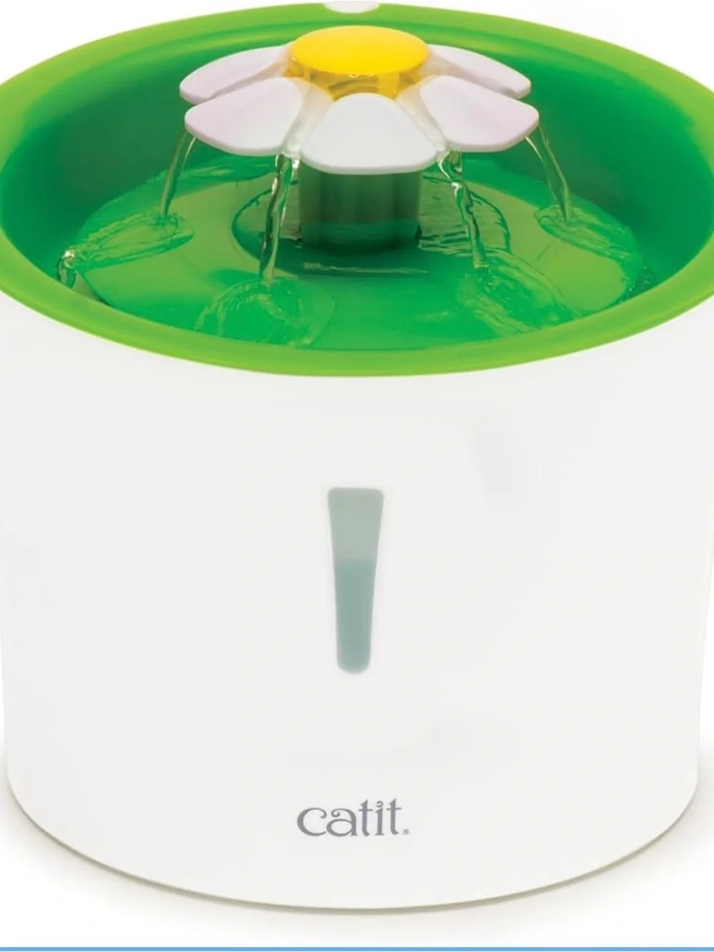 Flower Fountain LED Cat Water Dispenser - Blue and White